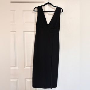 Nasty Gal Black Plunge Dress with Slit